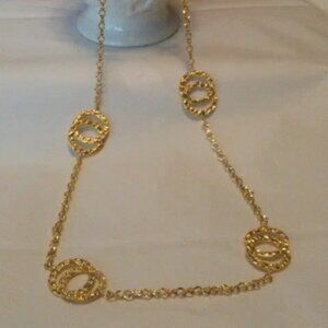 Rolo Link 36 Inch Chain Station Necklace 18K gold plated-NWT